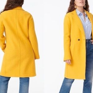 J.Crew Daphne Topcoat in Italian Boiled Wool in Deep Saffron Color Size 8